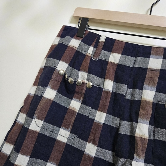 Alix of Bohemia Navy Brown Charlie Plaid Princess Pant NWT - Picture 8 of 13